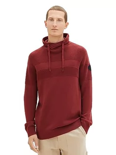 Swetry męskie - TOM TAILOR sweter męski, 32220 – Burned Bordeaux Red, M - grafika 1