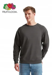 Lekka Bluza Bawełniana FRUIT OF THE LOOM 62138 RAGLAN Męska SZARY M - Bluzy męskie - miniaturka - grafika 1