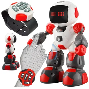 ZDALNIE STEROWANY INTERAKTYWNY ROBOT DŹWIĘK ŚWIATŁA LED NAGRYWANIE ZEGAREK - Roboty dla dzieci - miniaturka - grafika 1