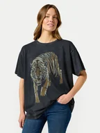 Koszulki i topy damskie - Wrangler T-Shirt 112356445 Czarny Oversize - miniaturka - grafika 1