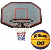 Koszykówka - Enero Zestaw do koszykówki tablica do kosza + obręcz + Piłka Wilson - miniaturka - grafika 1