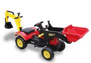 Jeździki dla dzieci - Import LEANToys Duży Traktor Branson Ze Spychaczem i Łyżką Czerwony Pedały 5231 - miniaturka - grafika 1