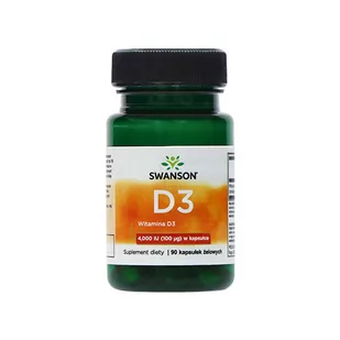 SWANSON Vitamin D3 4000IU - 90softgels - Witaminy i minerały dla sportowców - miniaturka - grafika 1