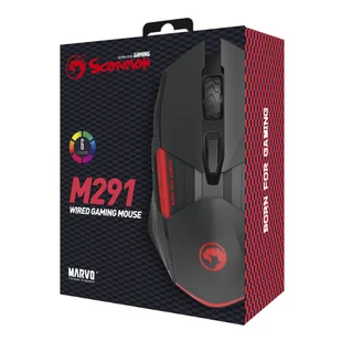 Marvo Mysz M291, 6400DPI, optyczna, 6kl., przewodowa USB, czarna, do gry, podświetlona - Myszki - miniaturka - grafika 8