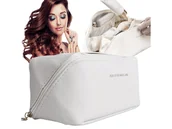 Kosmetyczki, organizery i kuferki - Kosmetyczka Damska Podróżna Organizer Na Kosmetyki Kuferek Do Samolotu Biała - miniaturka - grafika 1