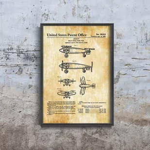 Plakat w stylu vintage Patent na pionowy start i lądowanie samolotu - Plakaty - miniaturka - grafika 1