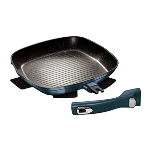 Patelnia grillowa 28 cm BerlingerHaus Aquamarine, nieprzywierająca, z odpinaną rączką - Patelnie - miniaturka - grafika 1