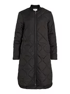 Płaszcze damskie - Vila Damski płaszcz Vimanon Quilted Jacket-Noos, czarny, 40 - miniaturka - grafika 1