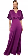 Sukienki - TRENDYOL SATYNOWA SUKIENKA MAXI Z KOPERTOWYM DEKOLTEM FIOLETOWA 36 5BA - miniaturka - grafika 1