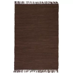 vidaXL Ręcznie tkany dywanik Chindi, bawełna, 160x230 cm, brązowy - Dywany - miniaturka - grafika 1