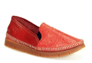 Mokasyny Maciejka 03512W-15 czerwone brązowe - Mokasyny damskie - miniaturka - grafika 1