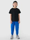 Spodnie i spodenki dla chłopców - 4F Spodnie dresowe joggery chłopięce - niebieskie 164 (13-14 lat) - miniaturka - grafika 1