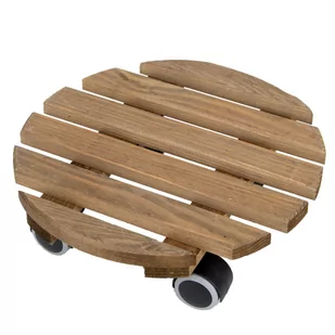 Brązowa drewniana podstawka pod doniczkę na kółkach Esschert Design, ø 28,7 cm - Donice - miniaturka - grafika 1
