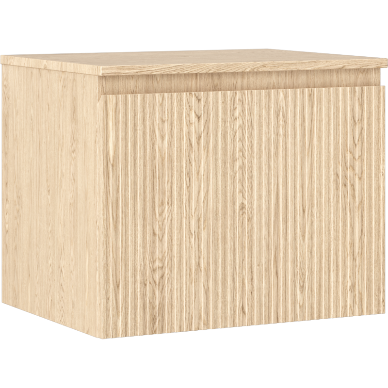 Mexen Rivel szafka łazienkowa podumywalkowa 60 cm z blatem, 1 szuflada, ryflowana , dąb - 91A20-06047-1-BFC81