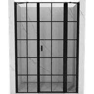 Ścianki i drzwi prysznicowe - Mexen Mist drzwi prysznicowe uchylne prawe 130 cm, czarna kratka, czarne - 8A4-130-001-70-77-P - miniaturka - grafika 1