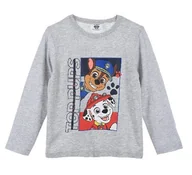 Bluzki damskie - Bluzka dla chłopca, szara, długi rękaw, Paw Patrol, Chase, Marshall, bawełna, rozmiar 98 cm - miniaturka - grafika 1