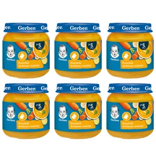 Zestaw Gerber Zupka, rosołek drobiowo-wołowy, po 5 miesiącu, 6 x 125 g - Desery dla dzieci - miniaturka - grafika 1