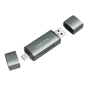 LogiLink CR0043 – USB 3.2 (Gen1) czytnik kart SD i microSD w aluminiowej obudowie, do kart pamięci do 2 TB, podłączenie przez USB-A lub USB-C - Czytniki kart pamięci - miniaturka - grafika 1