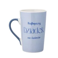 Kubki - Kubek porcelanowy wysoki 430 ml Najlepszy dziadek krawat niebieski - miniaturka - grafika 1