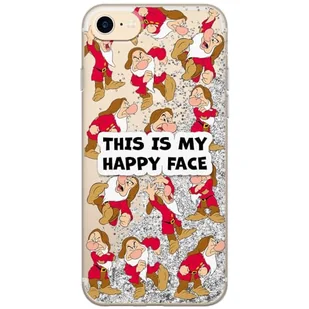 ERT GROUP etui na telefon Apple Iphone 7/8/ SE 2/ SE 3, case oryginalny i oficjalnie licencjonowany przez Disney, wzór Snow White & 7 dwarfs 014, optymalnie dopasowane, z efektem płynnego brokatu - Etui i futerały do telefonów - miniaturka - grafika 1