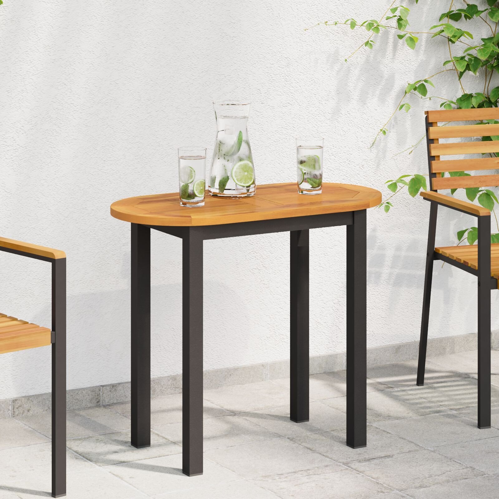 vidaXL Blat 80x40x2,2 cm Owalny z litego drewna akacjowego