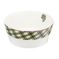 Miski i półmiski - Miska porcelanowa świąteczny stroik zielona krata 15 cm 600 ml - miniaturka - grafika 1