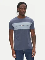 Koszulki męskie - Tommy Hilfiger T-Shirt UM0UM03418 Niebieski Regular Fit - miniaturka - grafika 1