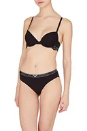 Biustonosze - Emporio Armani Damski biustonosz z wiskozy, z koronką, push up, czarny, 32 / B - miniaturka - grafika 1