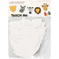 Moda i Uroda OUTLET - Teach Me Animal White Card maska na twarz żyrafa zebra lew nosorożec leopard 16 sztuk 100263 - miniaturka - grafika 1