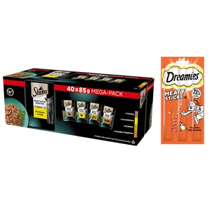 Sheba Nature's Collection Drobiowe Smaki w galaretce - mokra karma dla kota 40x85g + DREAMIES 30g GRATIS - Mokra karma dla kotów - miniaturka - grafika 1