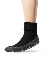 Skarpetki męskie - FALKE Skarpety domowe Cosyshoe żywa wełna, męskie, czarne, szare, wiele innych kolorów, wzmocnione skarpety bez wzoru, oddychające, jednokolorowe, z nadrukiem, antypoślizgowe na podeszwie, 1 para, - miniaturka - grafika 1