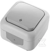 Wyłączniki światła i elektryczne - Viko Palmiye - Łącznik schodowy szary IP54 90555504 - miniaturka - grafika 1