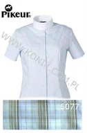 Koszulki jeździeckie - PIKEUR Koszula konkursowa damska - brązowa kratka - miniaturka - grafika 1