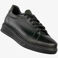 Półbuty męskie - Sneakersy Męskie Skórzane Buty Sportowe Półbuty Czarne Faber Czarny 43 - miniaturka - grafika 1