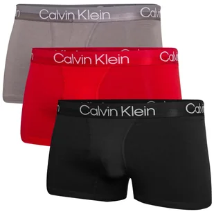 Calvin Klein Bokserki Męskie Trunk 3Pk Czarne/Czerwone/Szare 000Nb2970A 6Io Xl - Majtki męskie - miniaturka - grafika 1