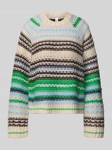 Sweter z dzianiny z okrągłym dekoltem model ‘BIBI’ - Swetry damskie - miniaturka - grafika 1
