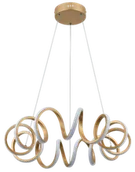 Lampy sufitowe - Lopp - lampa wisząca Led złoty mat z pilotem i ściemniaczem. - miniaturka - grafika 1