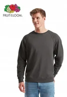 Bluzy męskie - FRUIT OF THE LOOM 62138 Lekka Bluza RAGLAN Męska SZARA Grafit rozm: XL - miniaturka - grafika 1