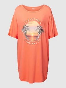 Sukienka T-shirtowa z cekinowym obszyciem - Sukienki - miniaturka - grafika 1