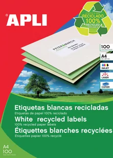 Apli Etykiety ekologiczne 210x297mm 100 AP12070 - Etykiety do drukarek - miniaturka - grafika 1