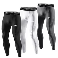 Legginsy - MEETYOO Legginsy męskie, czarny + biały + szary, XL - miniaturka - grafika 1