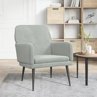 Fotele - Lumarko Fotel, jasnoszary, 62x79x79 cm, obity aksamitem - miniaturka - grafika 1