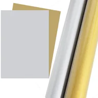 Opakowania i torebki na prezenty - Papier ozdobny złoty srebrny do pakowania prezentów - miniaturka - grafika 1