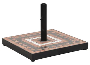 Ceramiczna kwadratowa podstawa do parasola terakota + czarny W7-B69 - Parasole ogrodowe - miniaturka - grafika 1