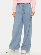 Spodnie damskie - Tommy Jeans Jeansy Twill DW0DW21442 Niebieski Flare Fit - miniaturka - grafika 1