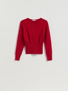 Reserved - Kardigan z domieszką wełny - czerwony - Swetry damskie - miniaturka - grafika 1
