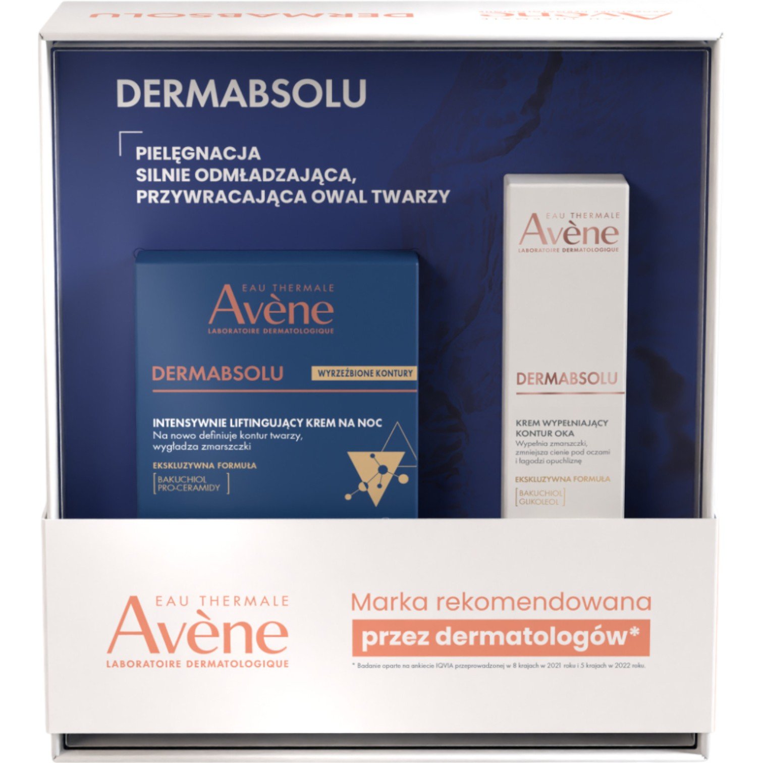 Avene zestaw Dermabsolu: Krem na noc 50ml + Krem pod oczy 15ml