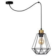 Lampy sufitowe - Podwieszana lampa Primo 31-06165 Candellux klatka druciana złota czarna - miniaturka - grafika 1