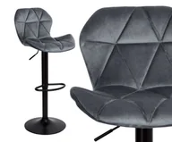 Taborety i hokery - Krzesło barowe GORDON BLACK aksamitne grafitowe VELVET - miniaturka - grafika 1