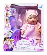 Lalki dla dziewczynek - Lalka bobas z zestawem akcesoriów - pije i siusia - miniaturka - grafika 1